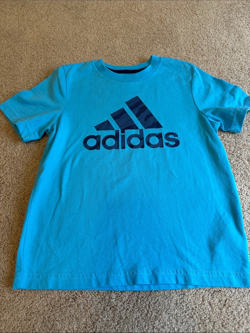 adidas Bright Turquoise Tee with Navy Logo